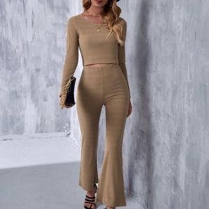 Womens long sleeve top and pant set